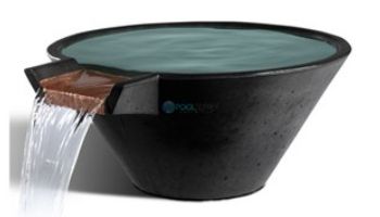 Slick Rock Concrete 22" Conical Cascade Water Bowl | Great White | Copper Spillway | KCC22CSPC-GREATWHITE