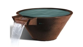 Slick Rock Concrete 29" Conical Cascade Water Bowl | Mahogany | Copper Spillway | KCC29CSPC-MAHOGANY