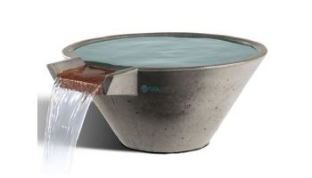 Slick Rock Concrete 29" Conical Cascade Water Bowl | Shale | Copper Spillway | KCC29CSPC-SHALE