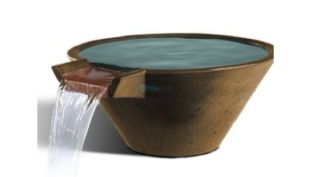 Slick Rock Concrete 29" Conical Cascade Water Bowl | Umber | Copper Spillway | KCC29CSPC-UMBER