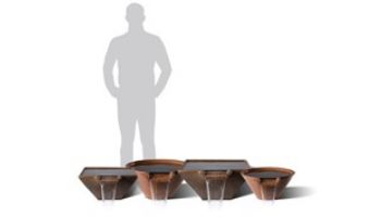 Slick Rock Concrete 29" Conical Cascade Water Bowl | Seafoam | Copper Spillway | KCC29CSPC-SEAFOAM