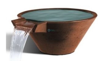 Slick Rock Concrete 22" Conical Cascade Water Bowl | Mahogany | Stainless Steel Spillway | KCC22CSPSS-MAHOGANY