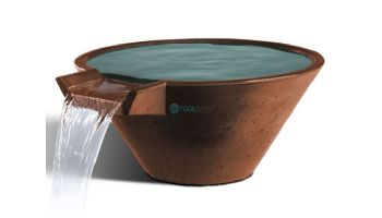 Slick Rock Concrete 29" Conical Cascade Water Bowl | Adobe | Stainless Steel Spillway | KCC29CSPSS-ADOBE