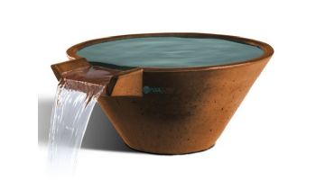 Slick Rock Concrete 29" Conical Cascade Water Bowl | Copper | Stainless Steel Spillway | KCC29CSPSS-COPPER