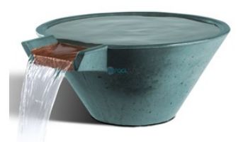 Slick Rock Concrete 34" Conical Cascade Water Bowl | Seafoam | Stainless Steel Spillway | KCC34CSPSS-SEAFOAM