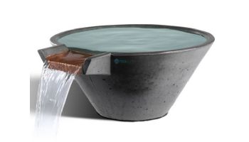 Slick Rock Concrete 29" Conical Cascade Water Bowl | Gray | Stainless Steel Spillway | KCC29CSPSS-GRAY