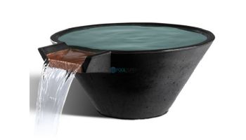 Slick Rock Concrete 22" Conical Cascade Water Bowl | Onyx | Stainless Steel Spillway | KCC22CSPSS-ONYX
