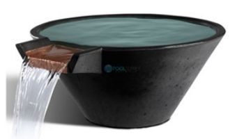 Slick Rock Concrete 29" Conical Cascade Water Bowl | Mahogany | Stainless Steel Spillway | KCC29CSPSS-MAHOGANY