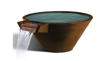 Slick Rock Concrete 22" Conical Cascade Water Bowl | Rust Buff | Stainless Steel Spillway | KCC22CSPSS-RUSTBUFF