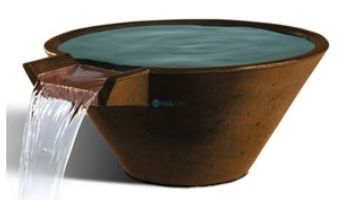 Slick Rock Concrete 34" Conical Cascade Water Bowl | Great White | Stainless Steel Spillway | KCC34CSPSS-GREATWHITE