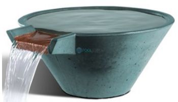 Slick Rock Concrete 29" Conical Cascade Water Bowl | Mahogany | Stainless Steel Spillway | KCC29CSPSS-MAHOGANY
