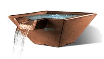 Slick Rock Concrete 22" Square Cascade Water Bowl | Onyx | Copper Spillway | KCC22SSPC-ONYX