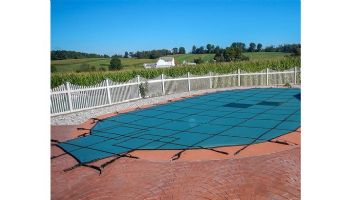 Merlin 10-Year Solid Safety Cover with Drain Panel | Rectangle 16' x 36' | 4' x 8' No Step | Tan | 4W-X-TN