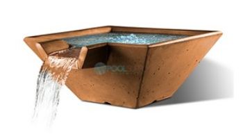 Slick Rock Concrete 29" Square Cascade Water Bowl | Seafoam | Stainless Steel Spillway | KCC29SSPSS-SEAFOAM