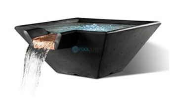Slick Rock Concrete 29" Square Cascade Water Bowl | Seafoam | Stainless Steel Spillway | KCC29SSPSS-SEAFOAM