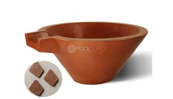 Slick Rock Concrete 30" Conical Spill Water Bowl | Adobe | Copper Spillway | KSPC3014SPC-ADOBE