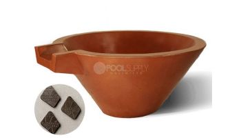 Slick Rock Concrete 30" Conical Spill Water Bowl | Coal Gray | Copper Spillway | KSPC3014SPC-COALGRAY