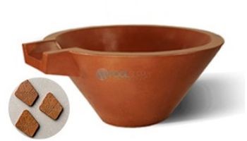 Slick Rock Concrete 30" Conical Spill Water Bowl | Umber | Copper Spillway | KSPC3014SPC-UMBER