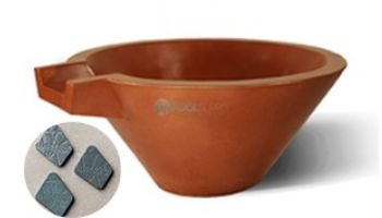 Slick Rock Concrete 30" Conical Spill Water Bowl | Gray | Copper Spillway | KSPC3014SPC-GRAY