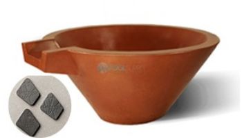 Slick Rock Concrete 30" Conical Spill Water Bowl | Great White | Copper Spillway | KSPC3014SPC-GREATWHITE