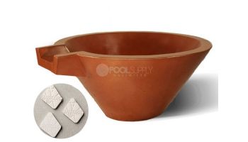 Slick Rock Concrete 30" Conical Spill Water Bowl | Great White | Copper Spillway | KSPC3014SPC-GREATWHITE