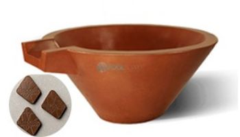 Slick Rock Concrete 30" Conical Spill Water Bowl | Umber | Copper Spillway | KSPC3014SPC-UMBER