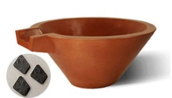 Slick Rock Concrete 30" Conical Spill Water Bowl | Umber | Copper Spillway | KSPC3014SPC-UMBER