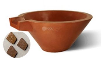 Slick Rock Concrete 30" Conical Spill Water Bowl | Umber | Copper Spillway | KSPC3014SPC-UMBER