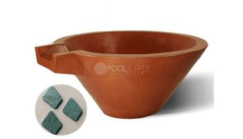 Slick Rock Concrete 30" Conical Spill Water Bowl | Seafoam | Copper Spillway | KSPC3014SPC-SEAFOAM