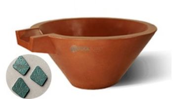 Slick Rock Concrete 30" Conical Spill Water Bowl | Umber | Copper Spillway | KSPC3014SPC-UMBER