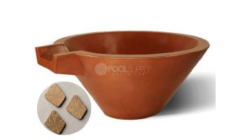 Slick Rock Concrete 30" Conical Spill Water Bowl | Umber | Copper Spillway | KSPC3014SPC-UMBER