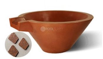 Slick Rock Concrete 30" Conical Spill Water Bowl |  Mahogany | Stainless Steel Spillway | KSPC3014SPSS-MAHOGANY