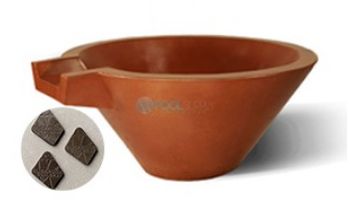 Slick Rock Concrete 30" Conical Spill Water Bowl | Umber | Stainless Steel Spillway | KSPC3014SPSS-UMBER