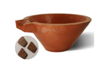 Slick Rock Concrete 30" Conical Spill Water Bowl |  Mahogany | Stainless Steel Spillway | KSPC3014SPSS-MAHOGANY