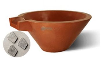 Slick Rock Concrete 30" Conical Spill Water Bowl | Copper | Stainless Steel Spillway | KSPC3014SPSS-COPPER