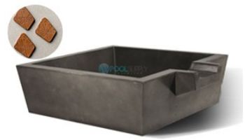 Slick Rock Concrete 30" Box Spill Water Bowl | Great White | Copper Spillway | KSPB3010SPC-GREATWHITE