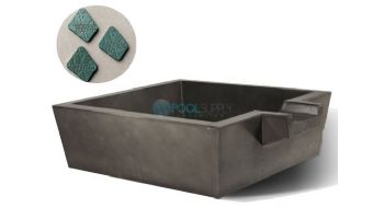 Slick Rock Concrete 30" Box Spill Water Bowl | Denim | Copper Spillway | KSPB3010SPC-DENIM