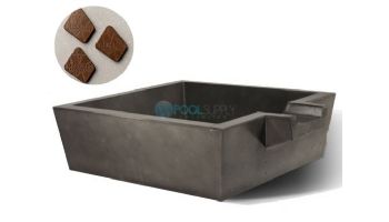Slick Rock Concrete 30" Box Spill Water Bowl | Mahogany | Copper Spillway | KSPB3010SPC-MAHOGANY
