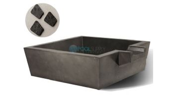 Slick Rock Concrete 30" Box Spill Water Bowl | Onyx | Copper Spillway | KSPB3010SPC-ONYX
