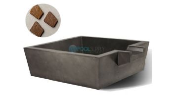 Slick Rock Concrete 30" Box Spill Water Bowl | Rust Buff | Copper Spillway | KSPB3010SPC-RUSTBUFF