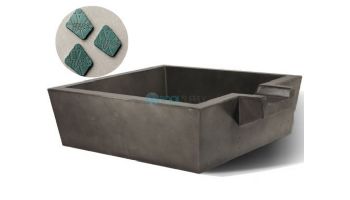 Slick Rock Concrete 30" Box Spill Water Bowl | Seafoam | Copper Spillway | KSPB3010SPC-SEAFOAM
