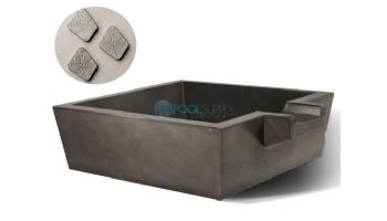 Slick Rock Concrete 30" Box Spill Water Bowl | Shale | Copper Spillway | KSPB3010SPC-SHALE