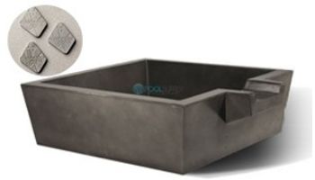 Slick Rock Concrete 30" Box Spill Water Bowl | Mahogany | Copper Spillway | KSPB3010SPC-MAHOGANY