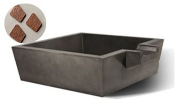 Slick Rock Concrete 30" Box Spill Water Bowl | Adobe | Stainless Steel Spillway | KSPB3010SPSS-ADOBE