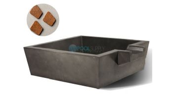 Slick Rock Concrete 30" Box Spill Water Bowl | Copper | Stainless Steel Spillway | KSPB3010SPSS-COPPER