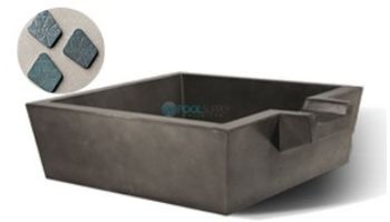 Slick Rock Concrete 30" Box Spill Water Bowl | Rust Buff | Stainless Steel Spillway | KSPB3010SPSS-RUSTBUFF