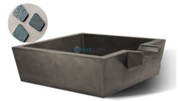 Slick Rock Concrete 30" Box Spill Water Bowl | Denim | Stainless Steel Spillway | KSPB3010SPSS-DENIM