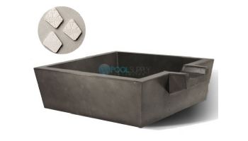 Slick Rock Concrete 30" Box Spill Water Bowl | Great White | Stainless Steel Spillway | KSPB3010SPSS-GREATWHITE