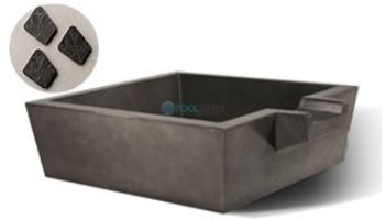 Slick Rock Concrete 30" Box Spill Water Bowl | Shale | Stainless Steel Spillway | KSPB3010SPSS-SHALE