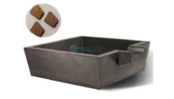 Slick Rock Concrete 30" Box Spill Water Bowl | Rust Buff | Stainless Steel Spillway | KSPB3010SPSS-RUSTBUFF